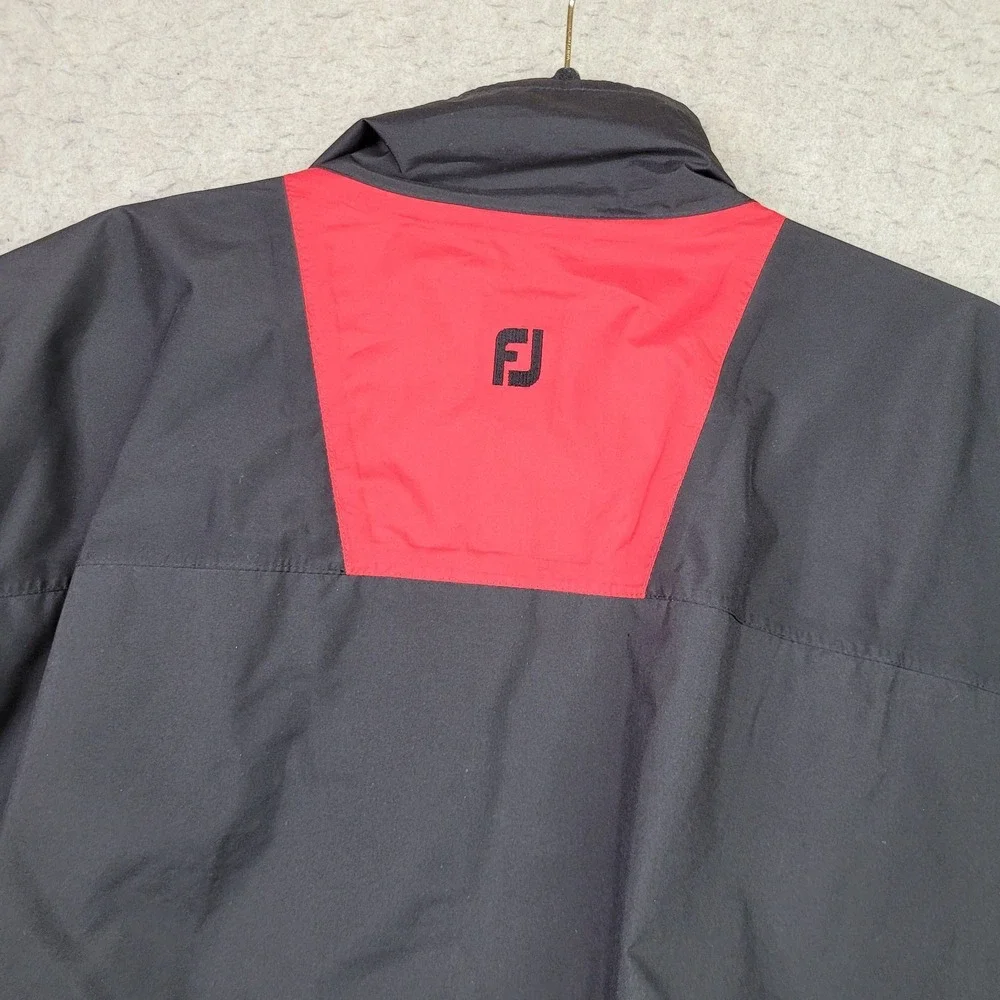 FootJoy DryJoys Golf‎ Jacket Mens Large Black Red Full Zip Performance Vented